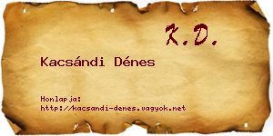 Kacsándi Dénes névjegykártya